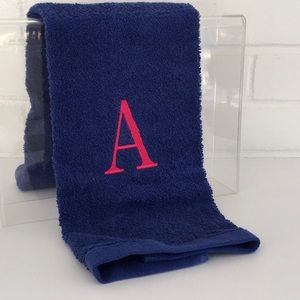 Embroidered “A” hand towel